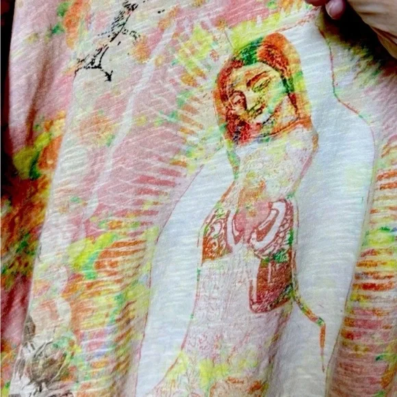 Magnolia Pearl Floral Off-Shoulder Short Sleeve Top in Peach O/S - Picture 3 of 4